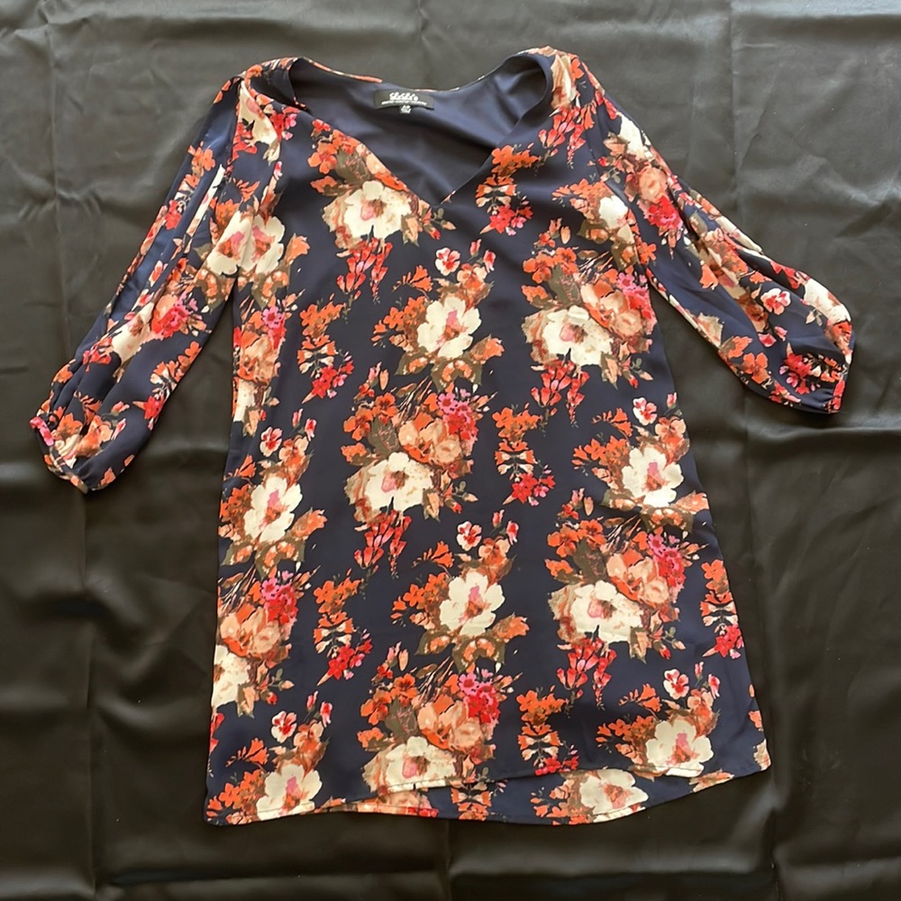 Shifting Dears Navy Blue Floral Print Dress